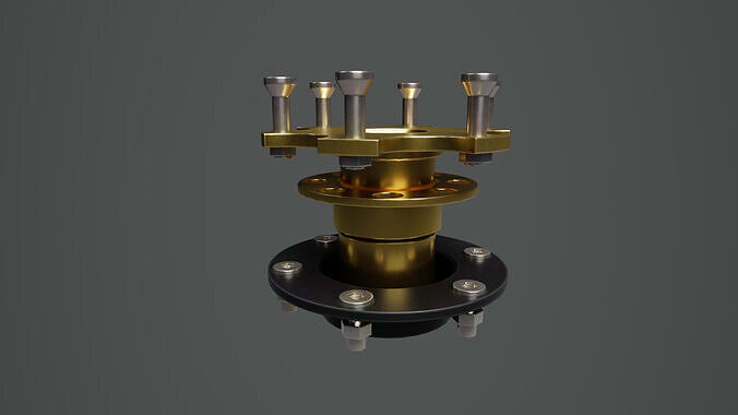 Quick Release Bolt-On Boss 01 Low-poly 3D model 6