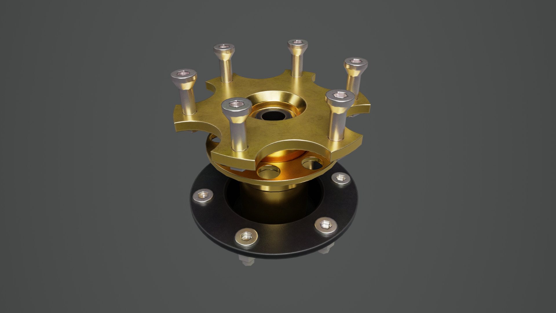 Quick Release Bolt-On Boss 01 Low-poly 3D model_1