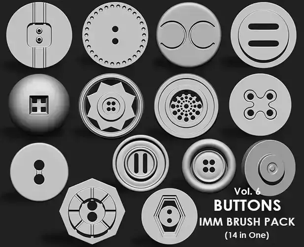 Buttons Collection IMM Brush Pack 14 in One VOL 6