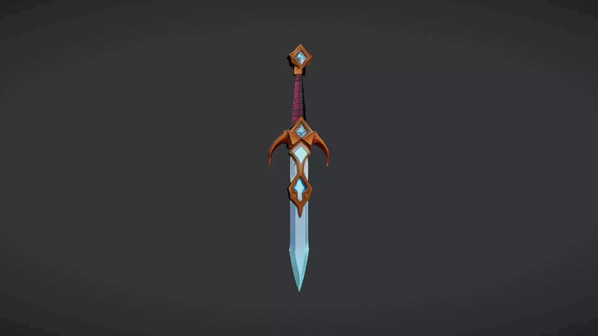 Fantasy sword with intricate design 3D model_0