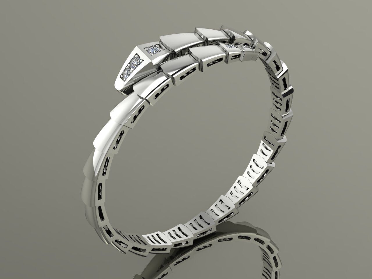 Serpenti Bvlgari Snake Bracelet 3D print model_2