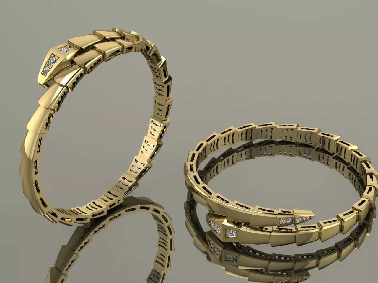 Serpenti Bvlgari Snake Bracelet 3D print model_0