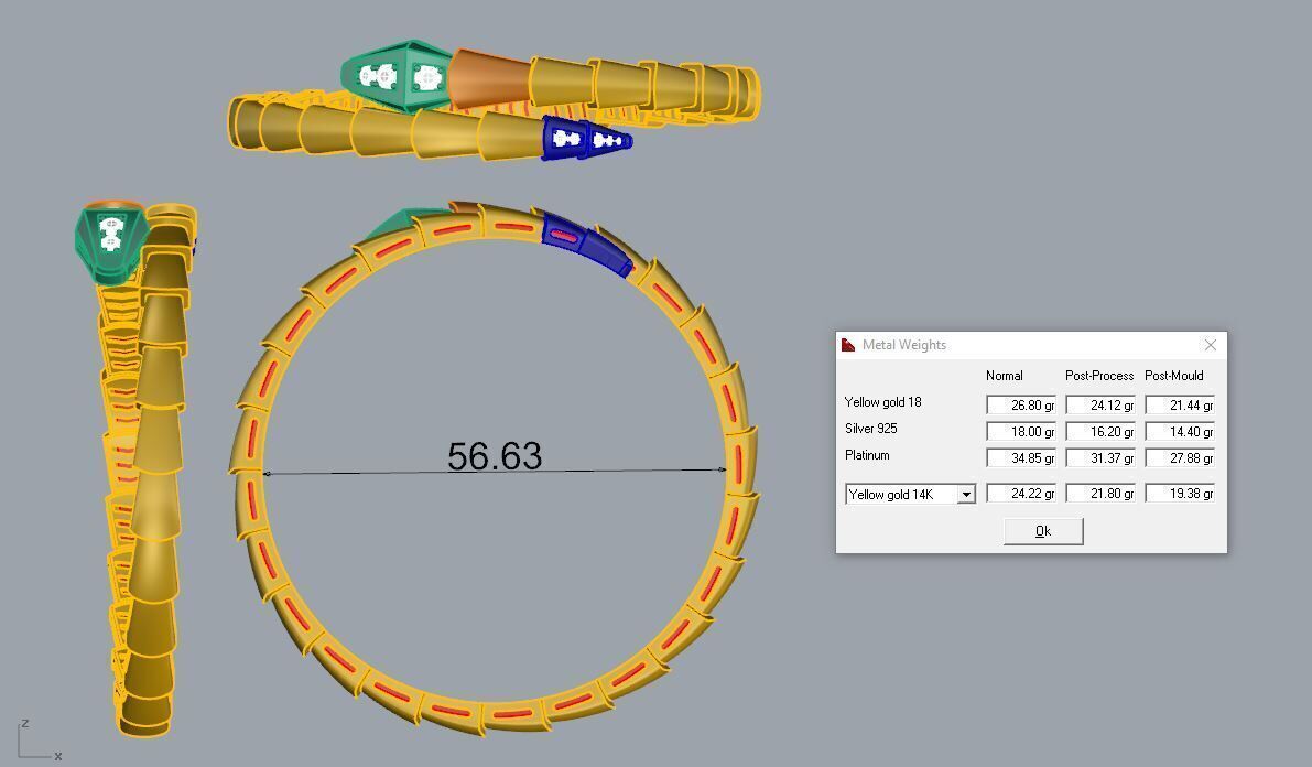 Serpenti Bvlgari Snake Bracelet 3D print model_3