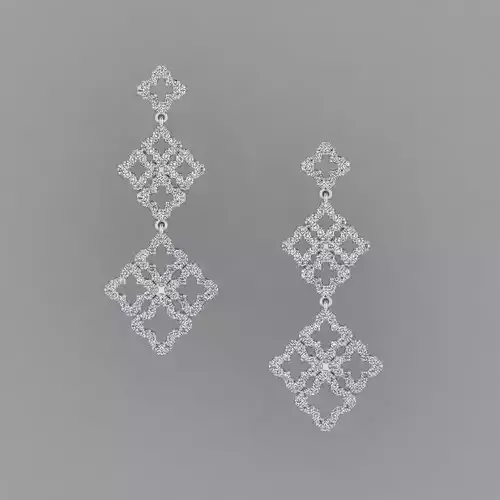 David Yurman Venetian Quatrefoil Double Drop Earrings 