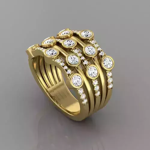 Womens Wedding 13 Stone Round Diamond Ring