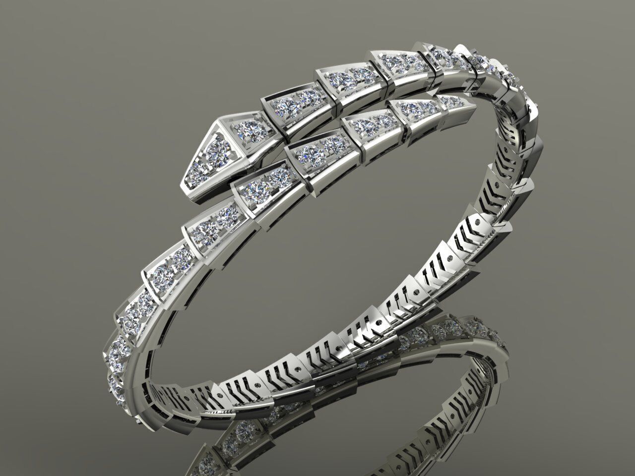 Serpenti Bvlgari Snake Bracelet 3D print model_1