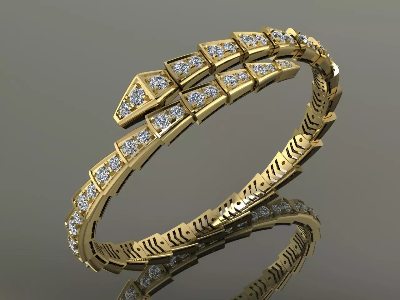 Serpenti Bvlgari Snake Bracelet 3D print model_0