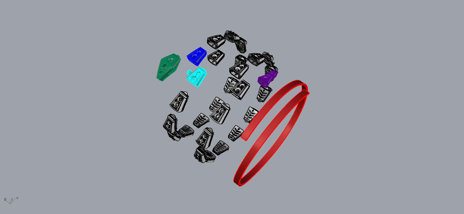 Serpenti Bvlgari Snake Bracelet 3D print model_3