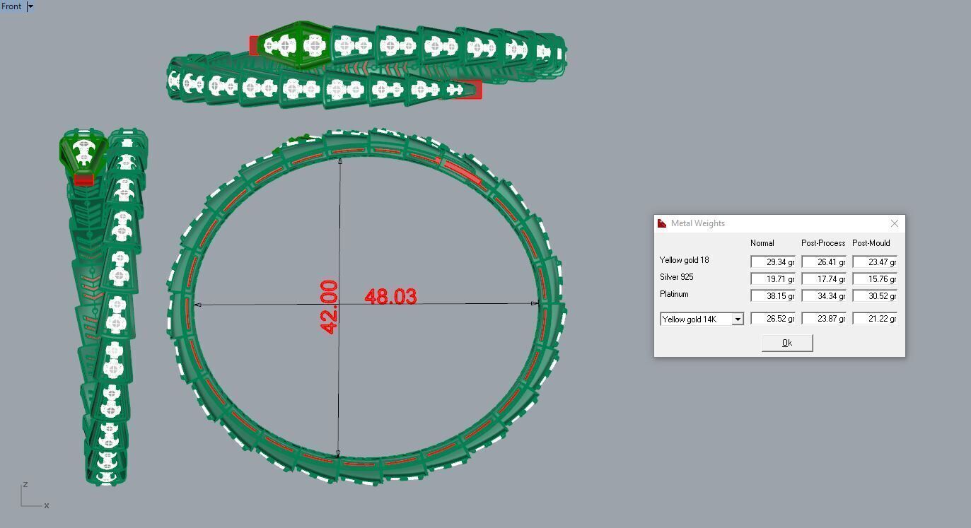 Serpenti Bvlgari Snake Bracelet 3D print model_4