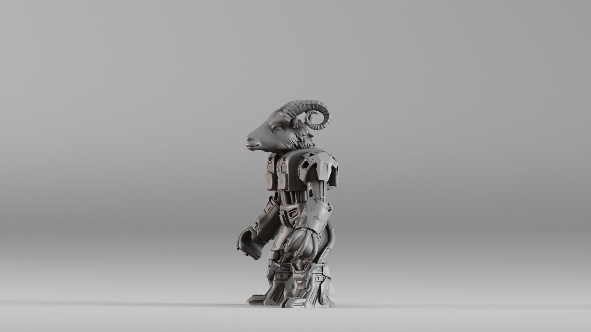 001583 Robotic Goat 3D print model_30