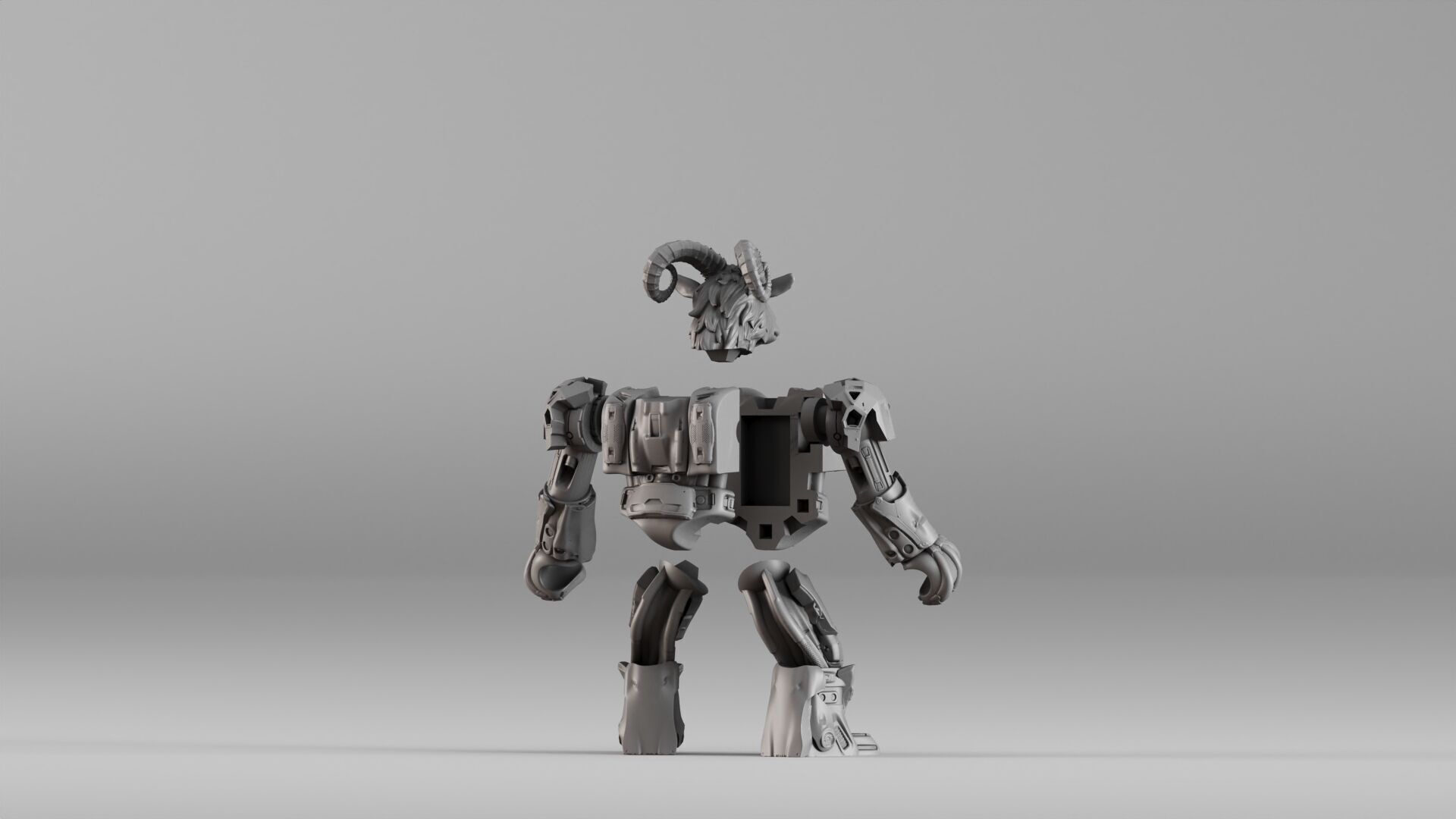 001583 Robotic Goat 3D print model_19