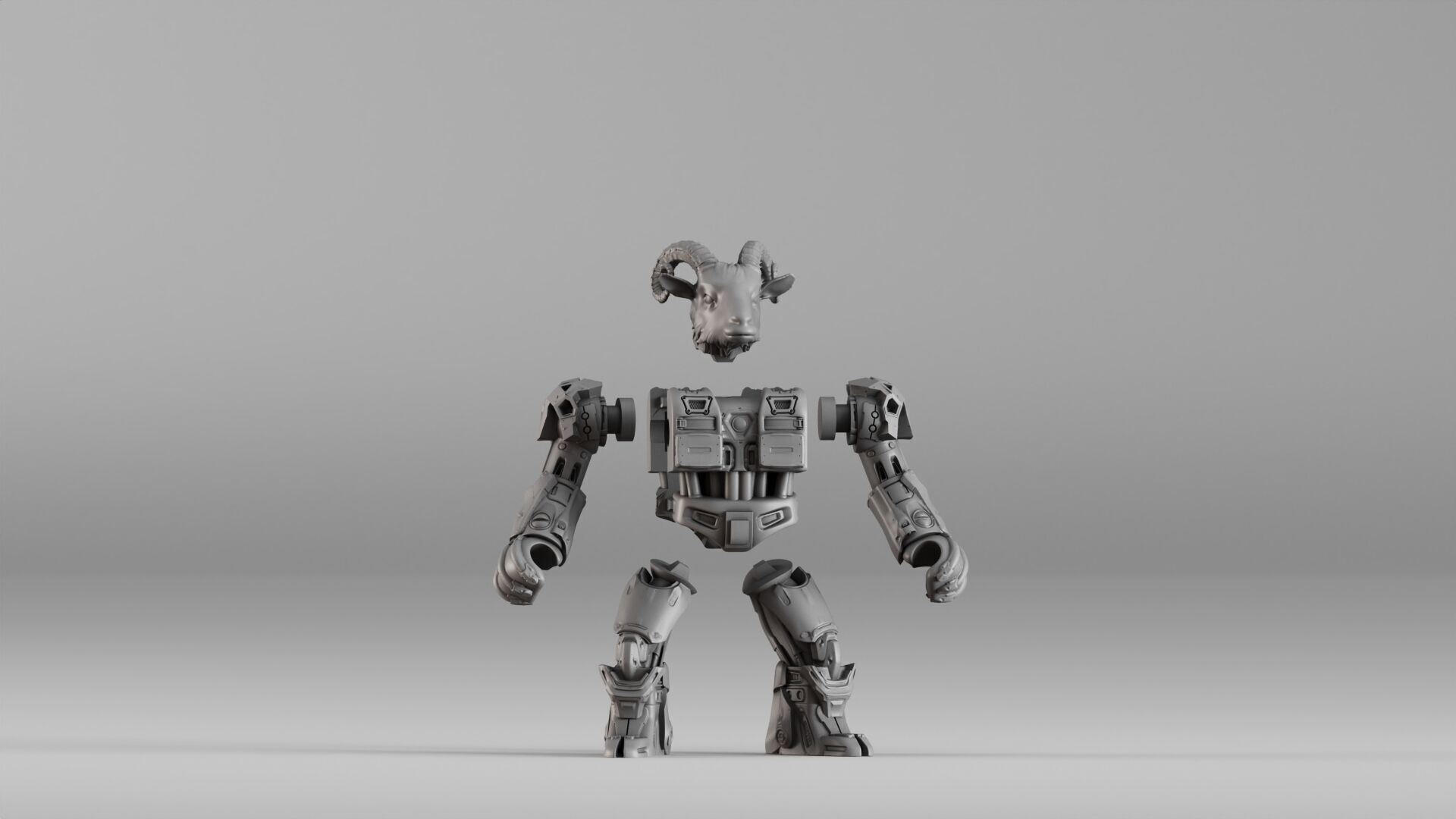 001583 Robotic Goat 3D print model_5