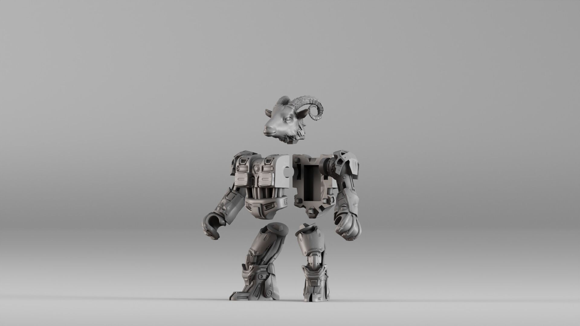001583 Robotic Goat 3D print model_33