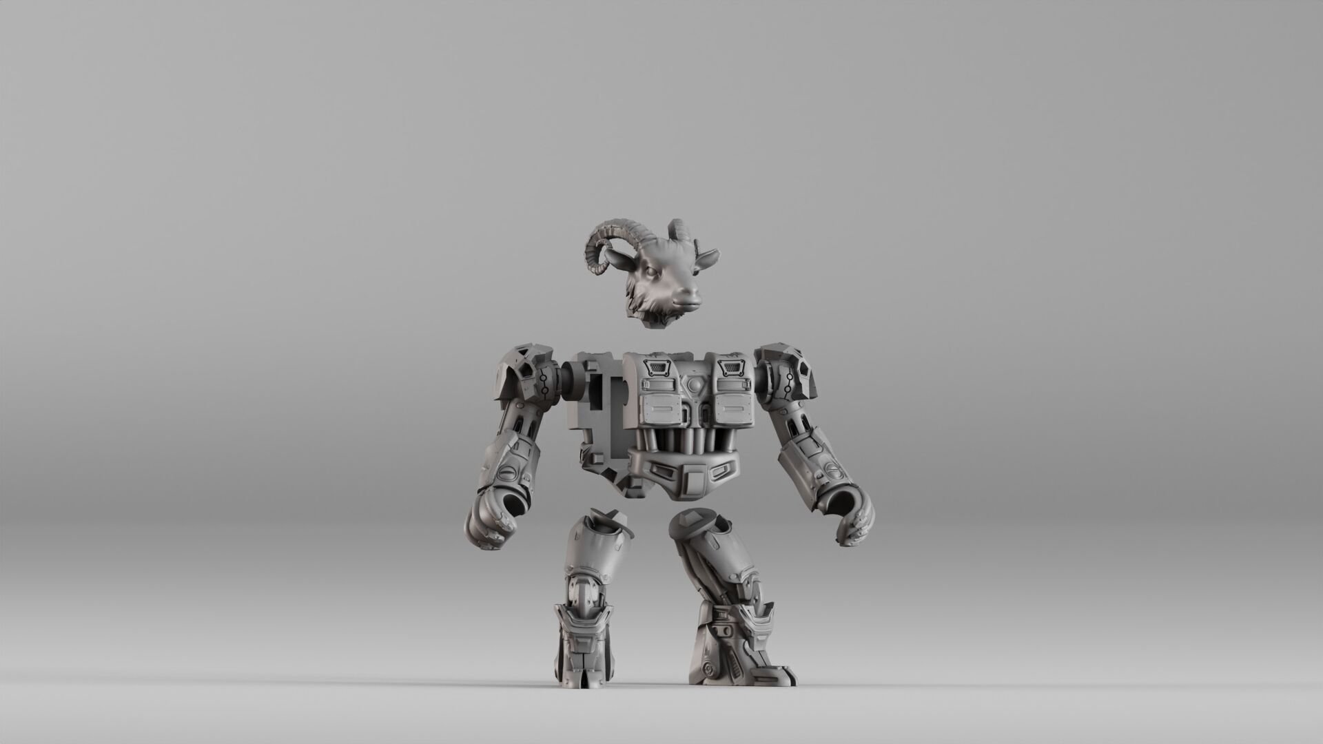 001583 Robotic Goat 3D print model_7