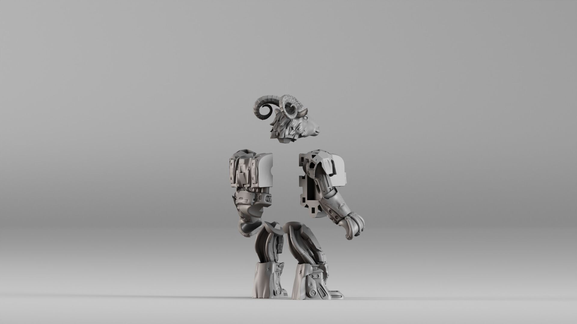 001583 Robotic Goat 3D print model_17