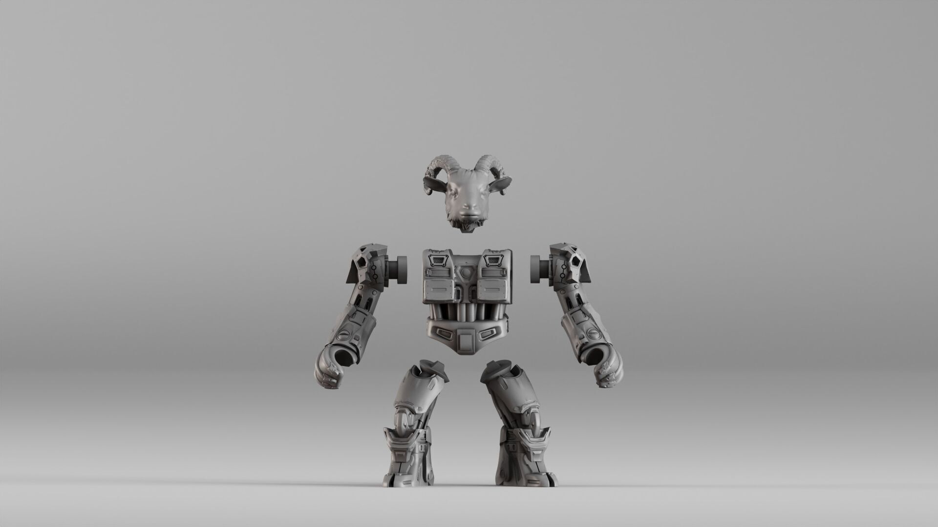 001583 Robotic Goat 3D print model_3