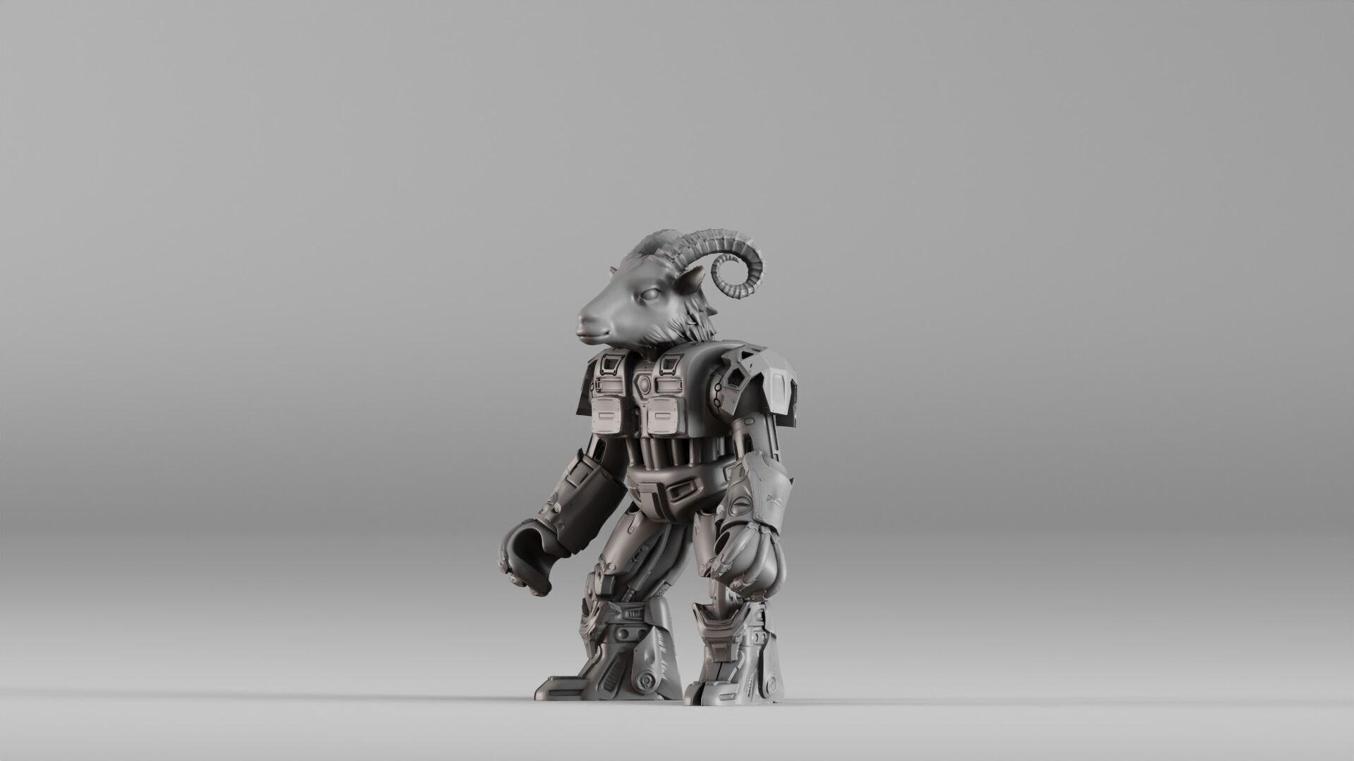 001583 Robotic Goat 3D print model_32