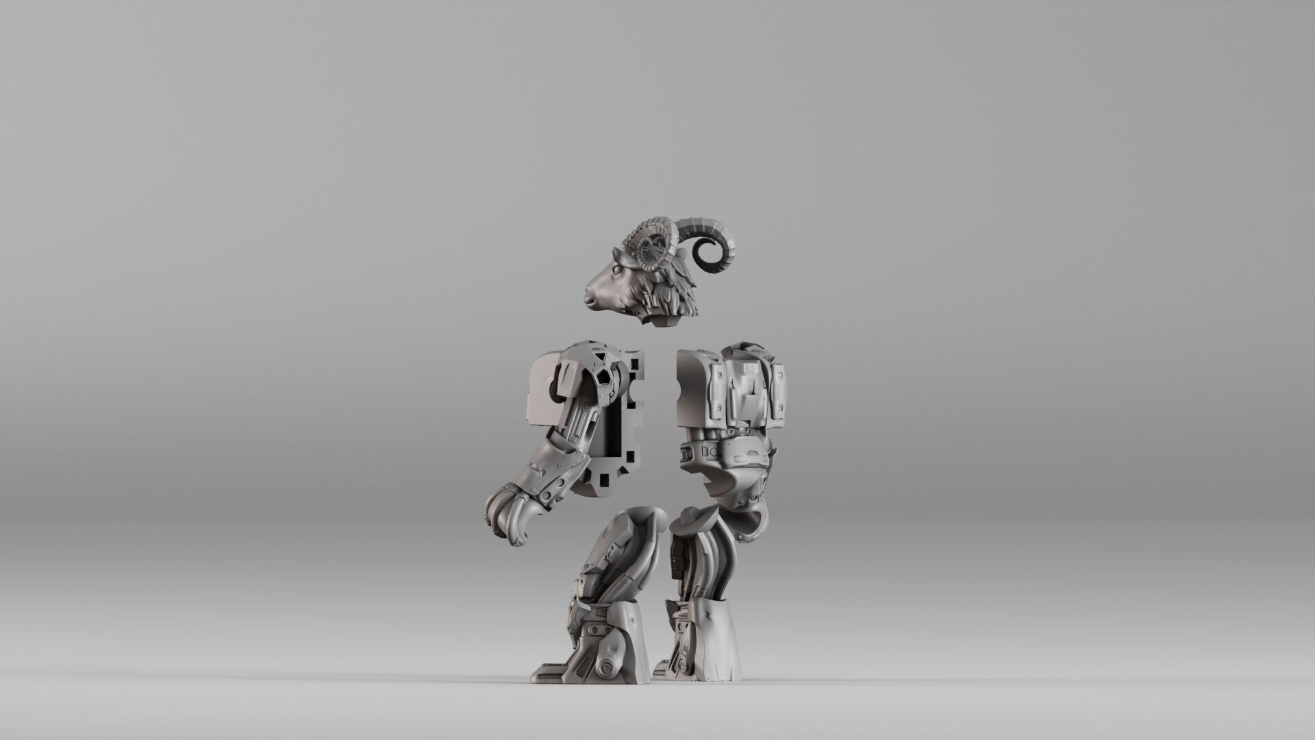 001583 Robotic Goat 3D print model_25