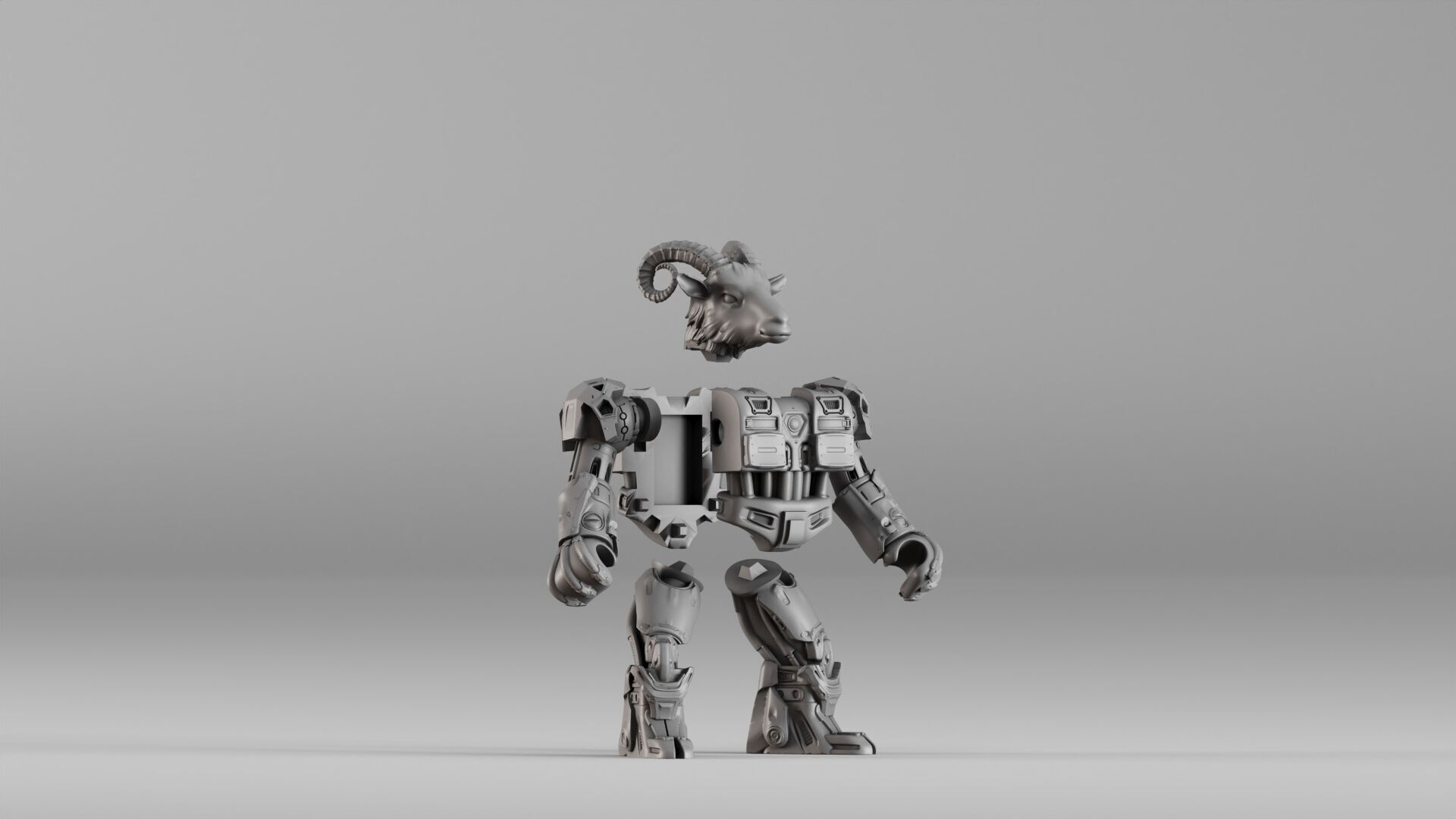 001583 Robotic Goat 3D print model_9