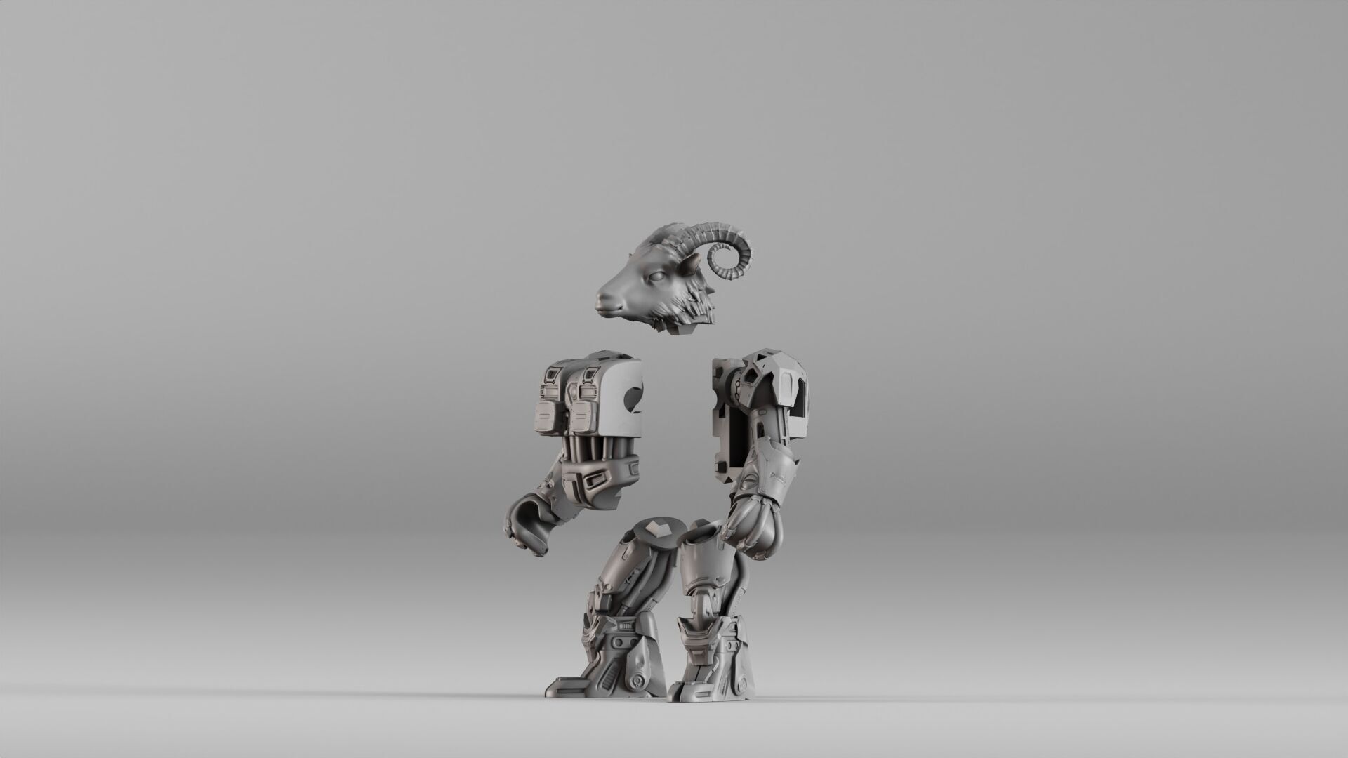001583 Robotic Goat 3D print model_31