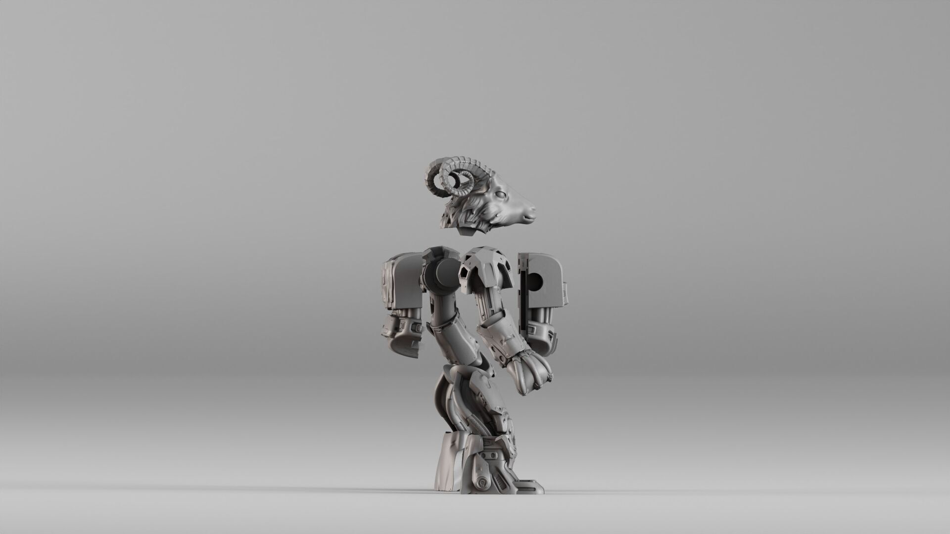 001583 Robotic Goat 3D print model_15