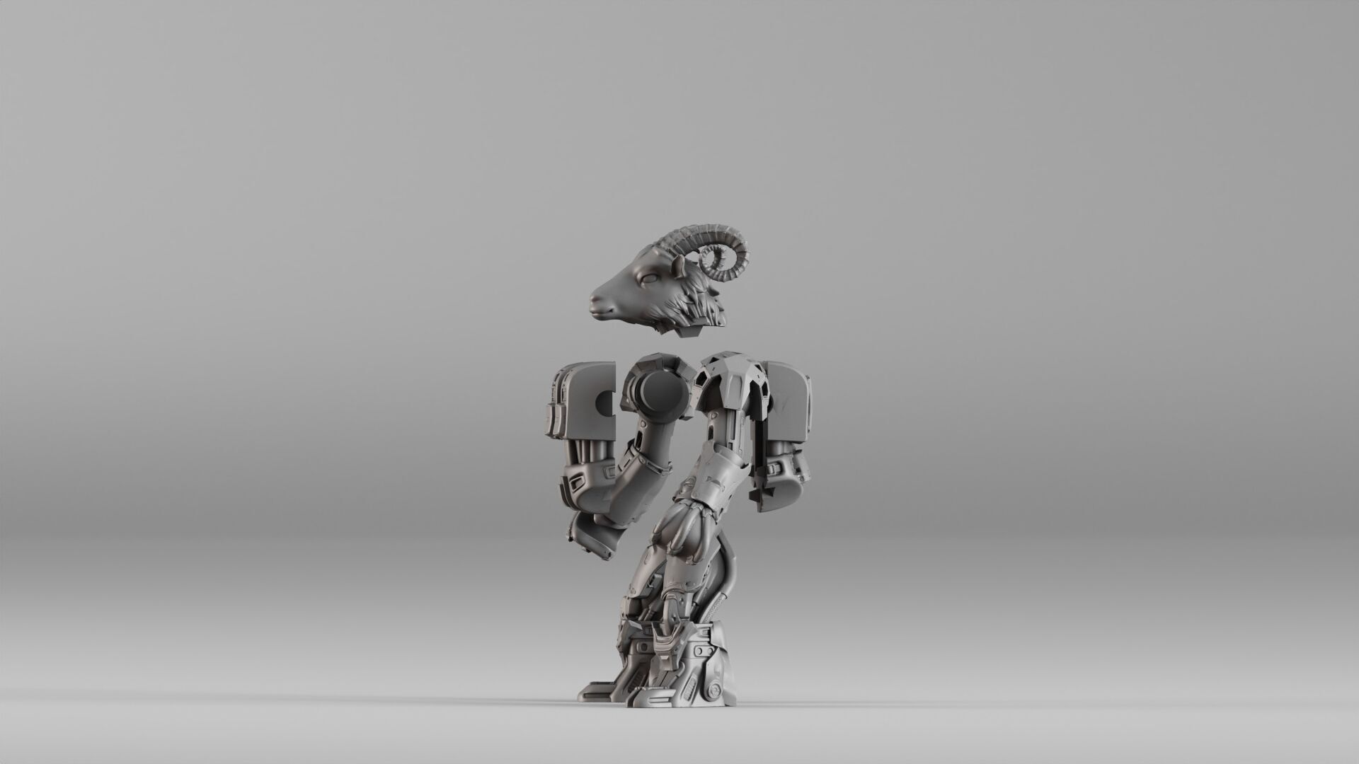 001583 Robotic Goat 3D print model_29