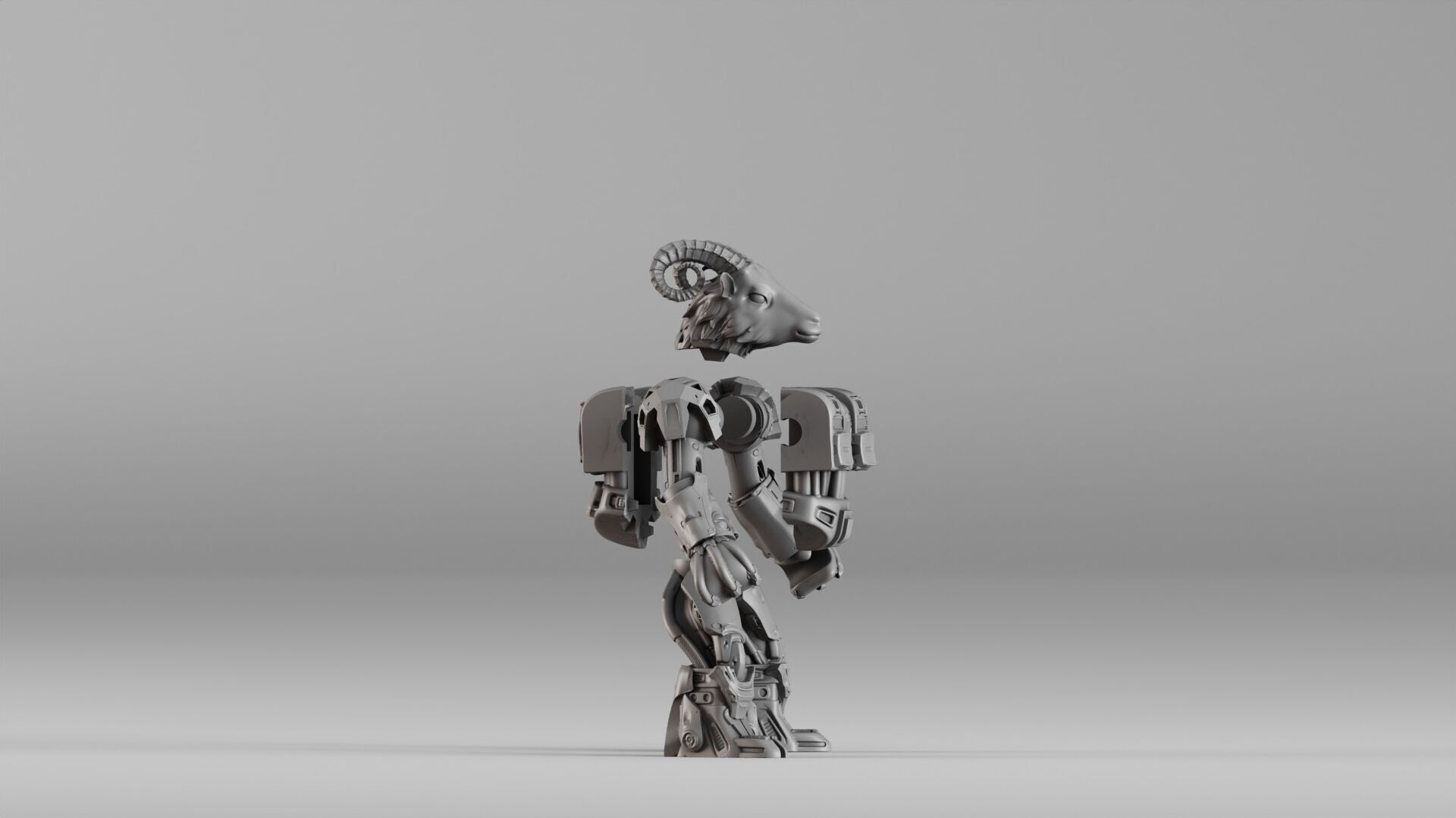 001583 Robotic Goat 3D print model_13