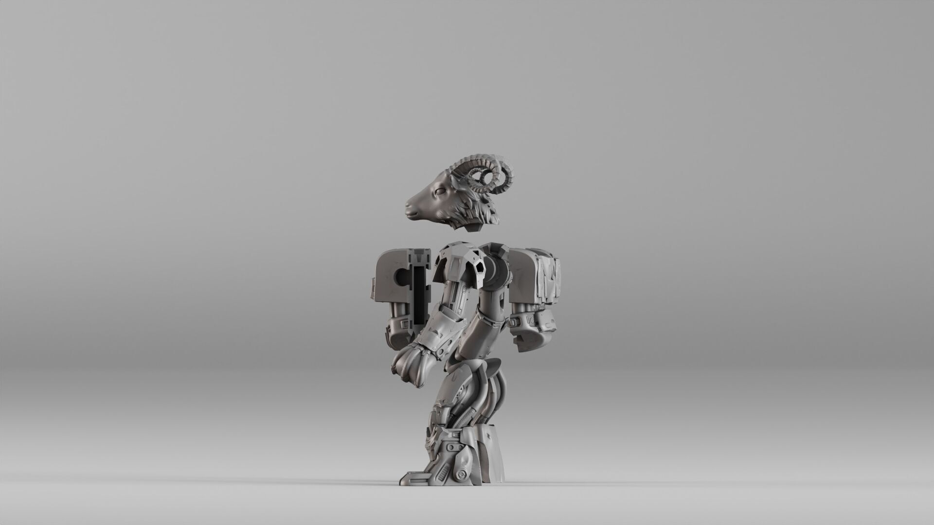 001583 Robotic Goat 3D print model_27