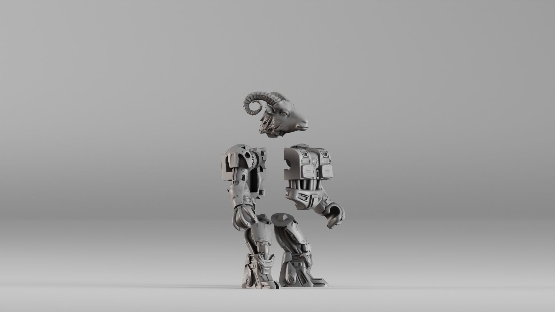 001583 Robotic Goat 3D print model_11