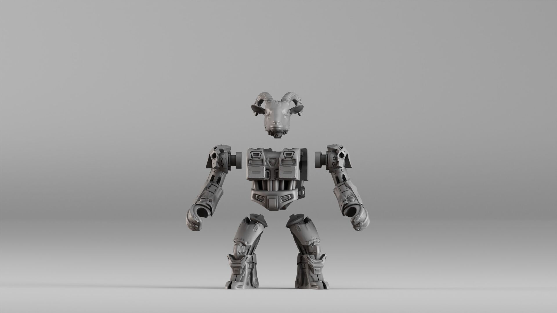 001583 Robotic Goat 3D print model_39