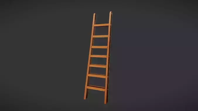 Wooden stepladder on base