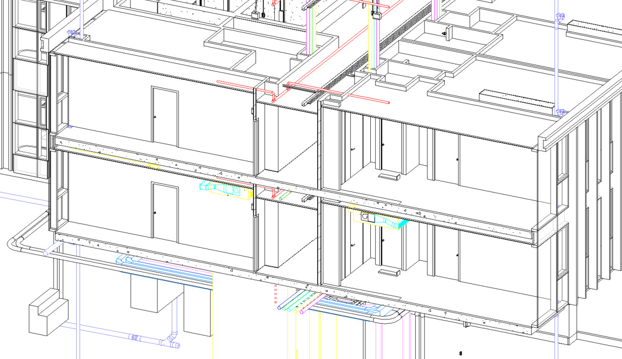 Revit MEP All System with unit floorplate Project Model   3D model_2