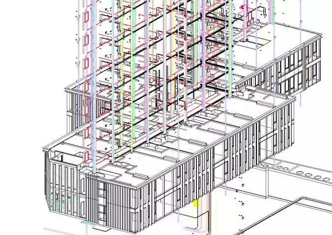 Revit MEP All System with unit floorplate Project Model   3D model