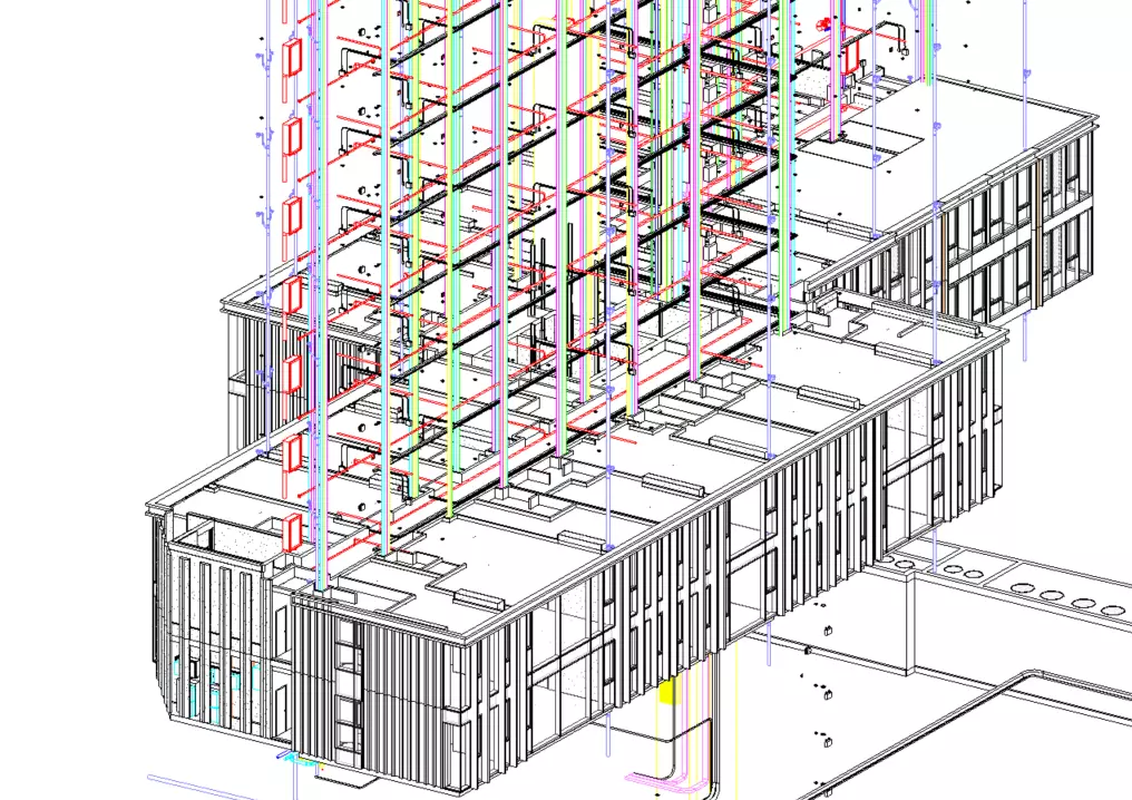 Revit MEP All System with unit floorplate Project Model   3D model_0