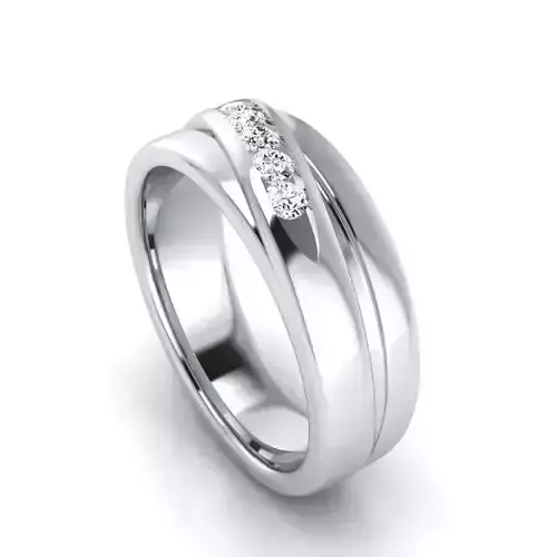 Five Stone 14k White Gold and Diamond Ring