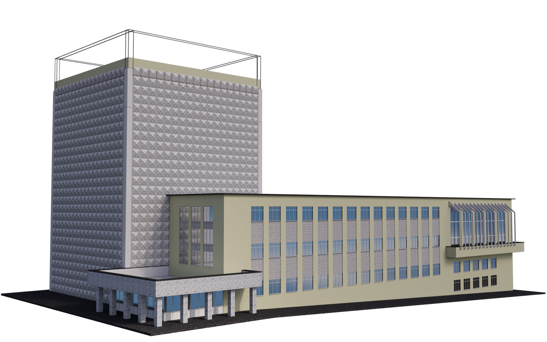 3D old archive building Almaty Kazakhstan 3D model_6
