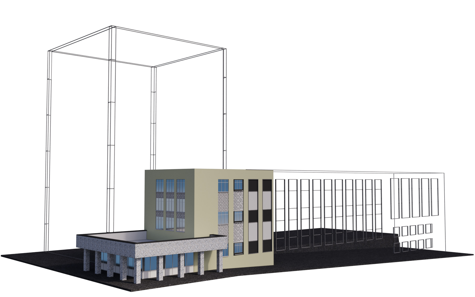 3D old archive building Almaty Kazakhstan 3D model_2