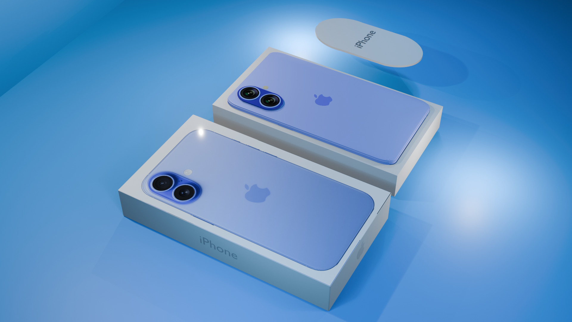 iphone 16 blue ultramarine with box Low-poly 3D model_3