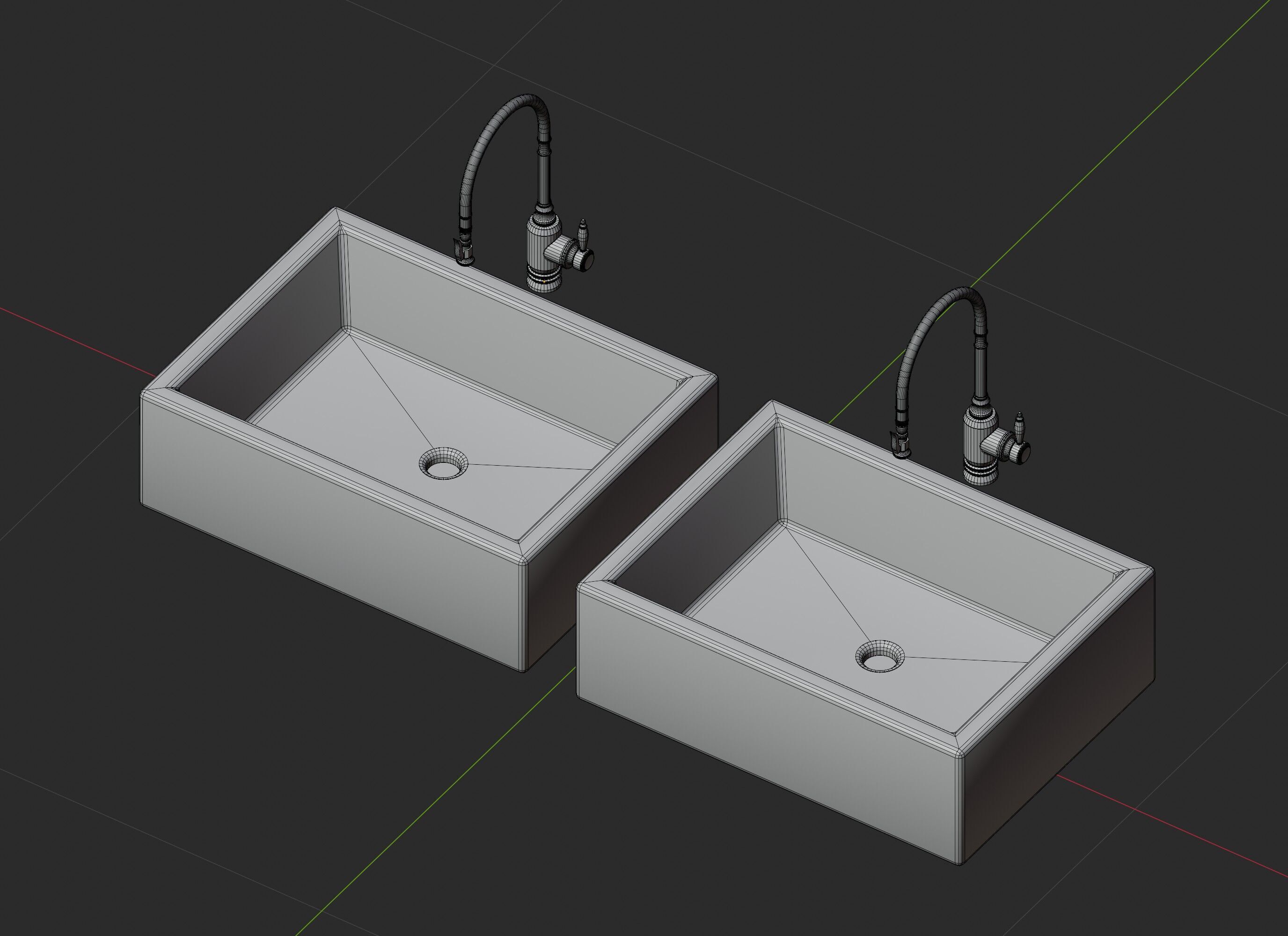 Ceramic Sink With Faucet 3D model_3