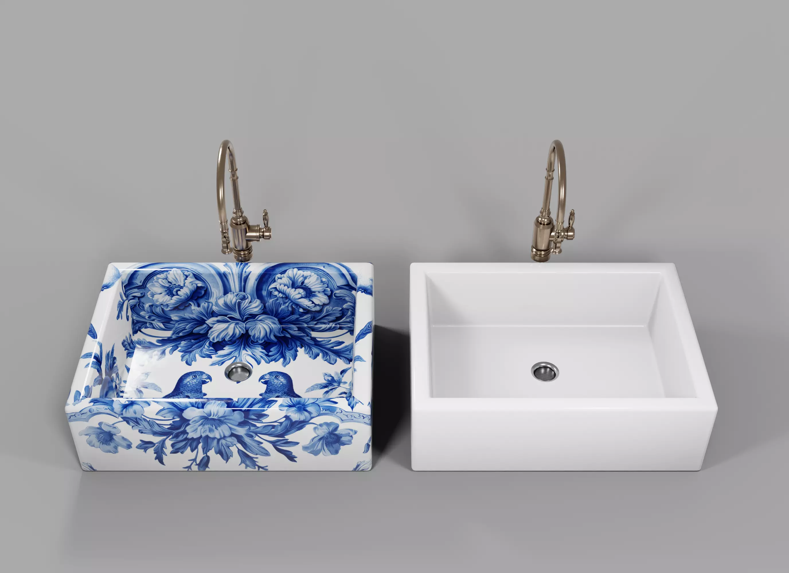 Ceramic Sink With Faucet 3D model_0