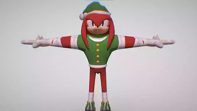 Knuckles Xmas - Sonic Dash 2 - Sonic Boom Low-poly 3D model