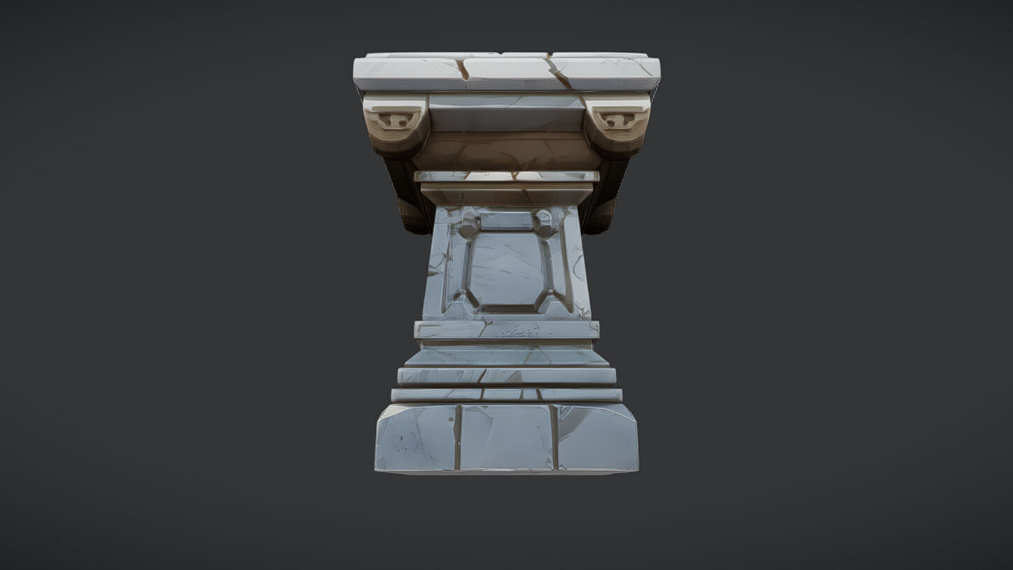 ancient stone pedestal 3D model_7