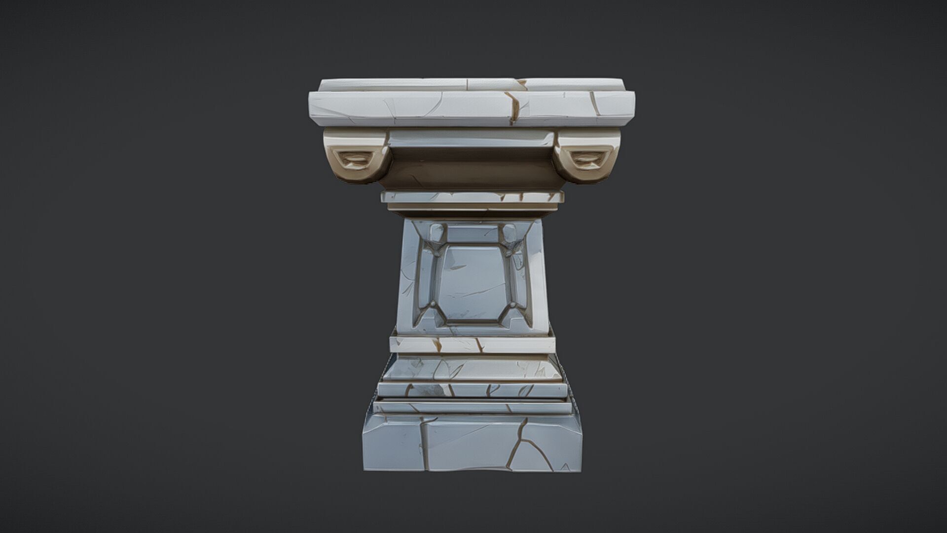ancient stone pedestal 3D model_1