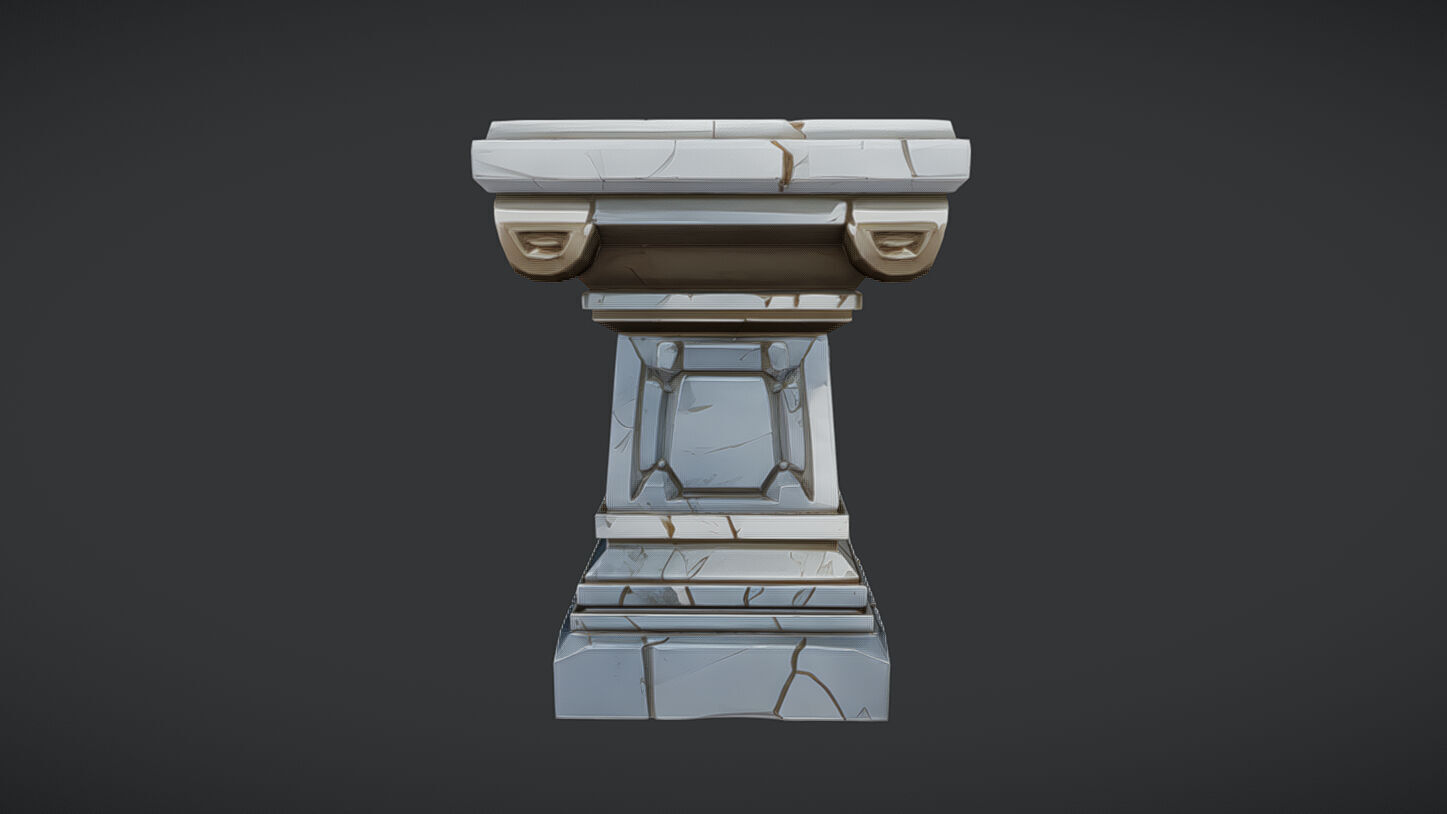 ancient stone pedestal 3D model_5
