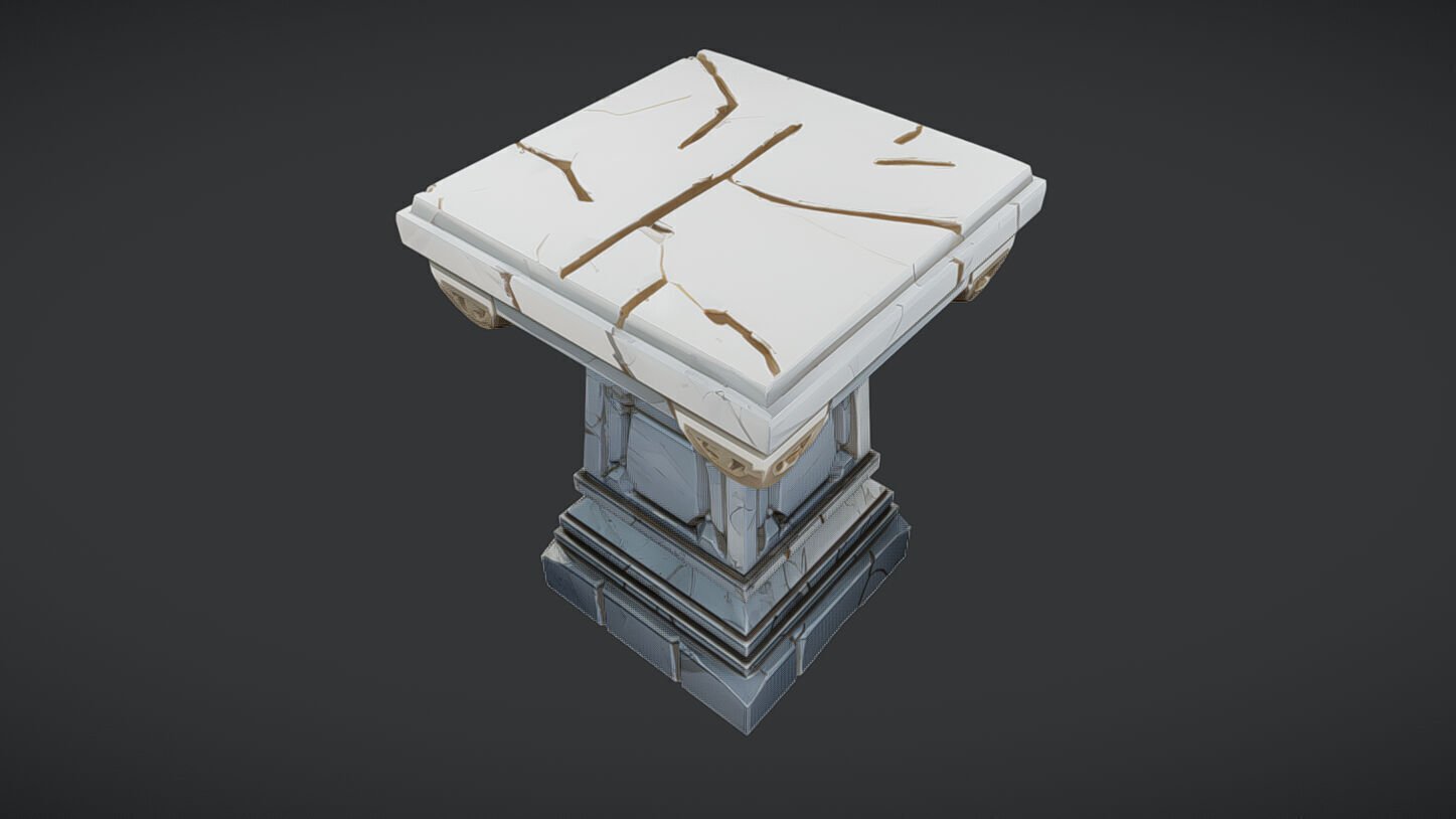 ancient stone pedestal 3D model_6