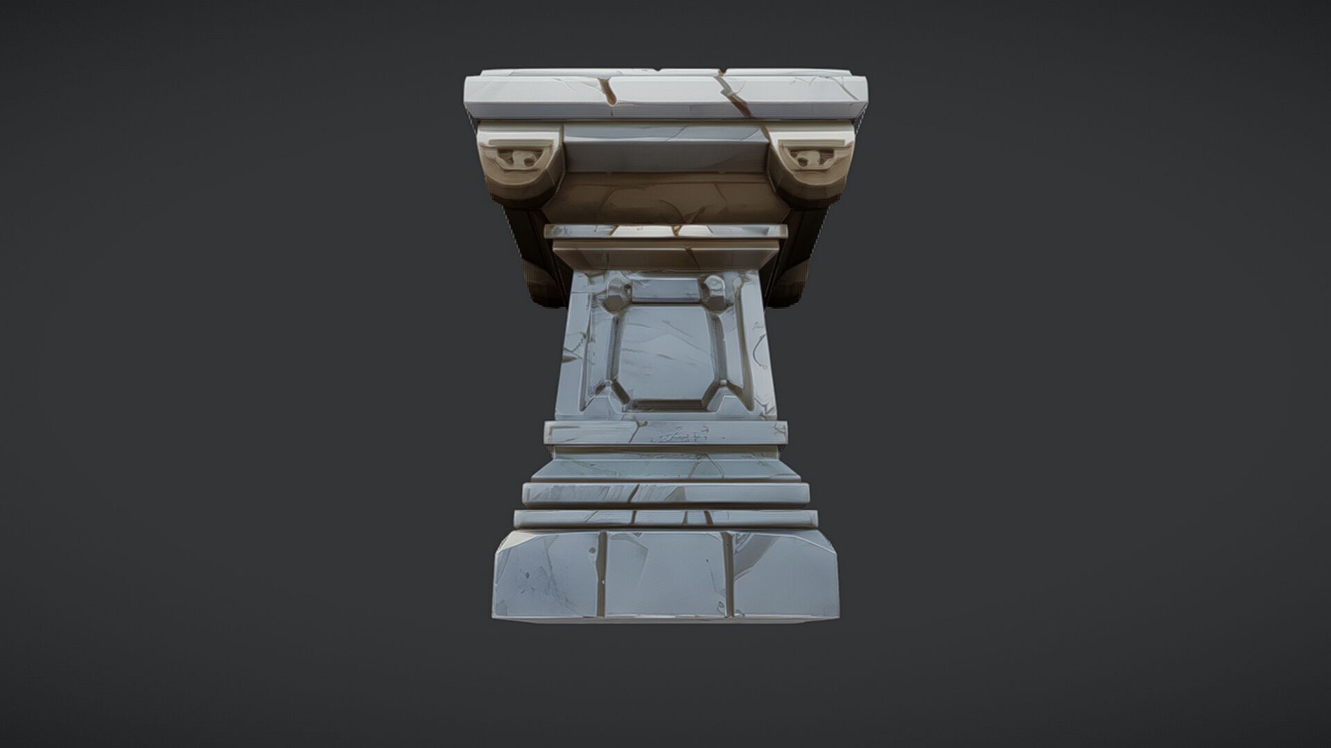 ancient stone pedestal 3D model_3