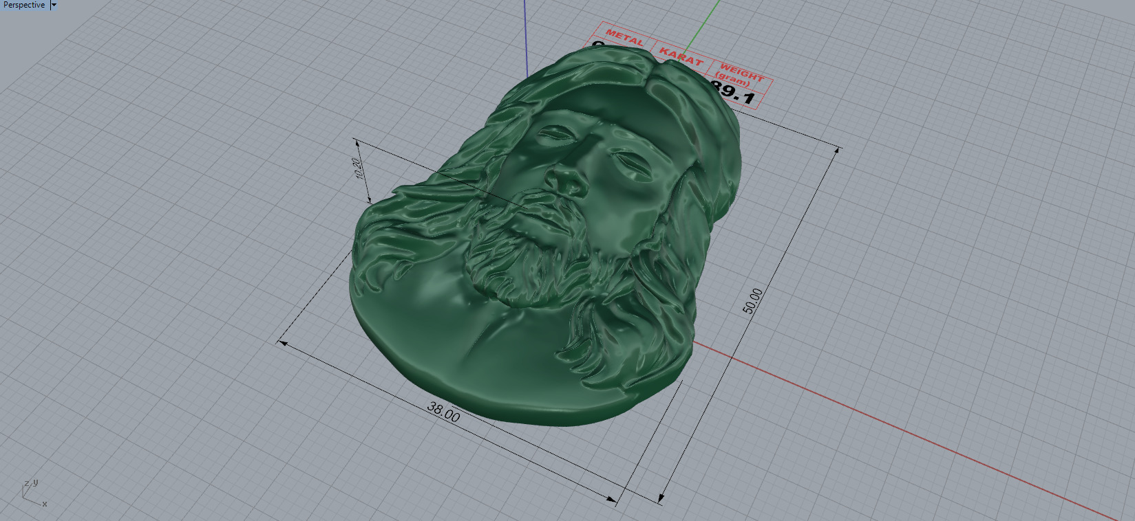 Jesus Head Pendant 3D print model_2