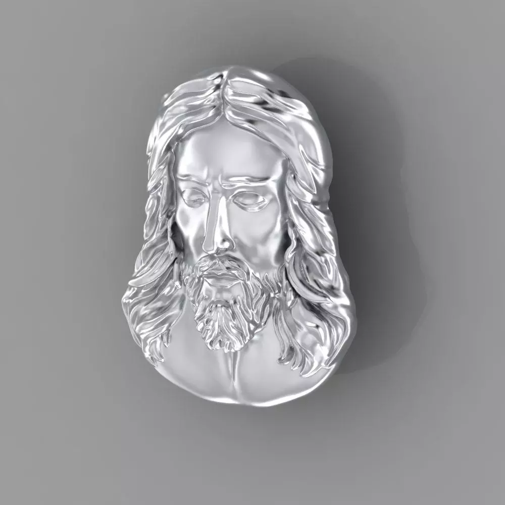 Jesus Head Pendant 3D print model_0