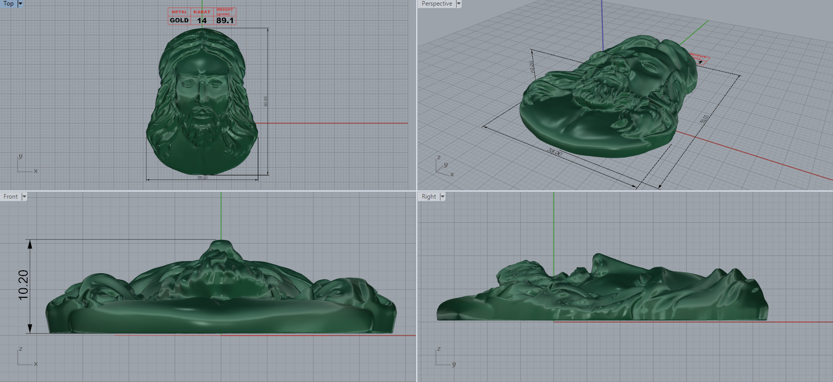 Jesus Head Pendant 3D print model_3