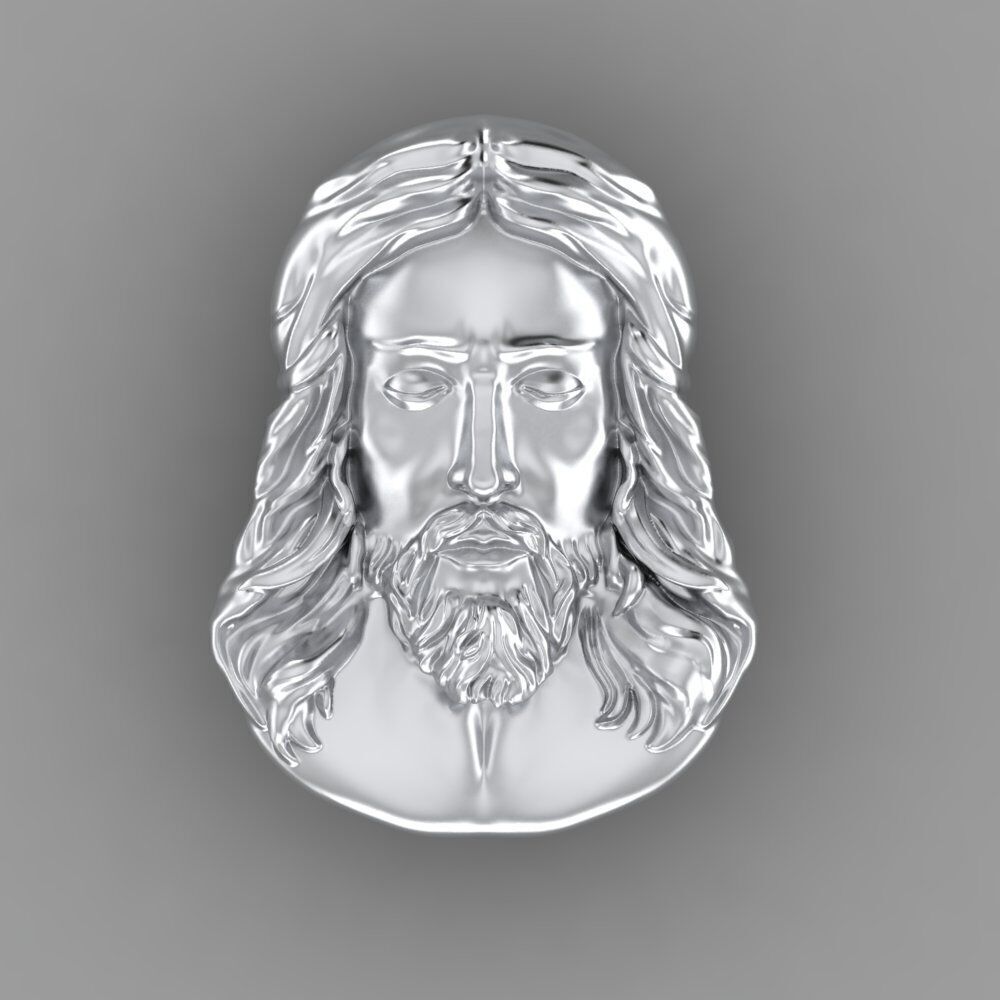 Jesus Head Pendant 3D print model_1